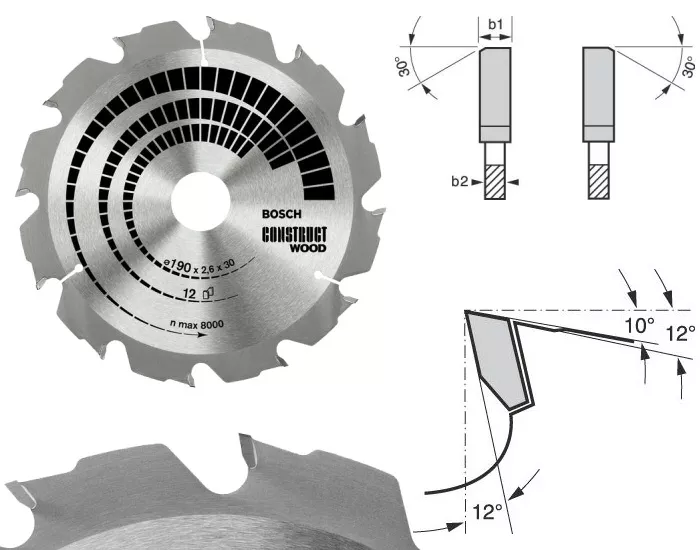 Lame BOSCH Construct Wood pour scie circulaire